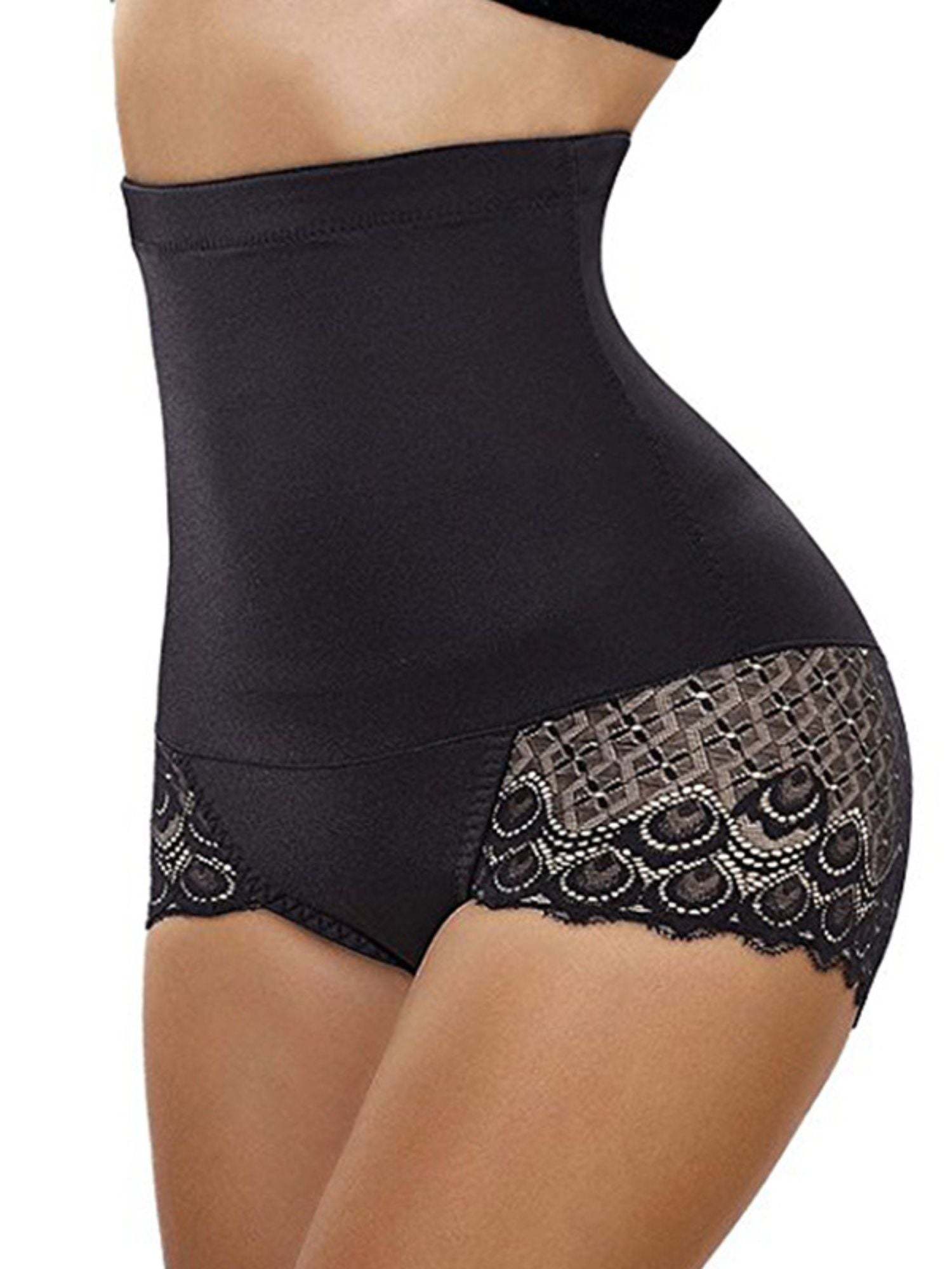 Elegant High Waist Cotton Brief Shapewear with Classic Lace