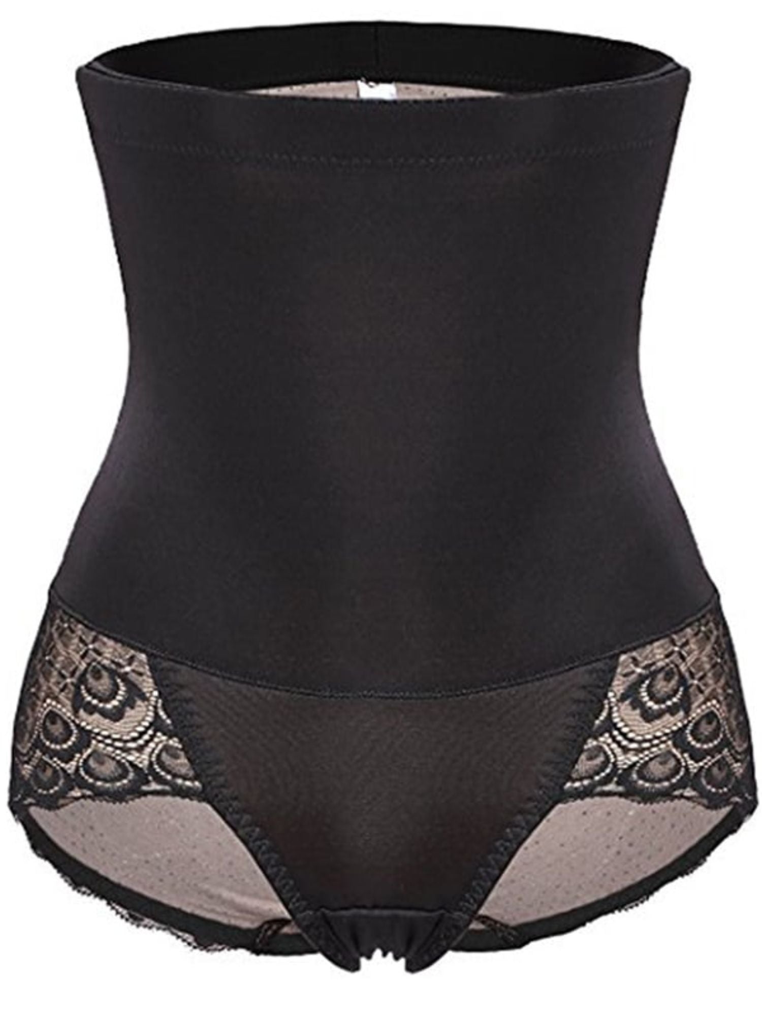 Elegant High Waist Cotton Brief Shapewear with Classic Lace