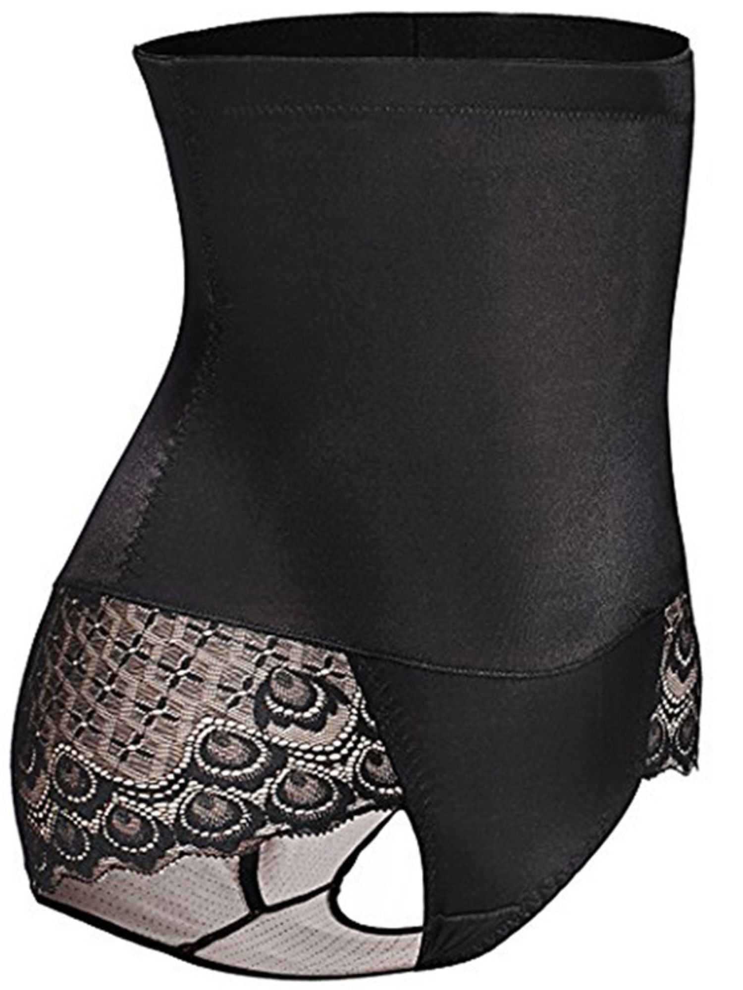 Elegant High Waist Cotton Brief Shapewear with Classic Lace