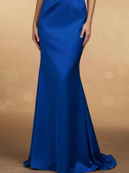 Royal Blue Mermaid Sweetheart Floor-Length Satin Prom Dress