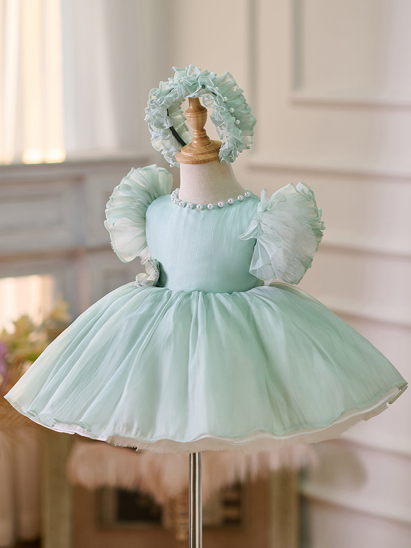 Toddler's 1st Birthday Party Dress in Knee-length Organza