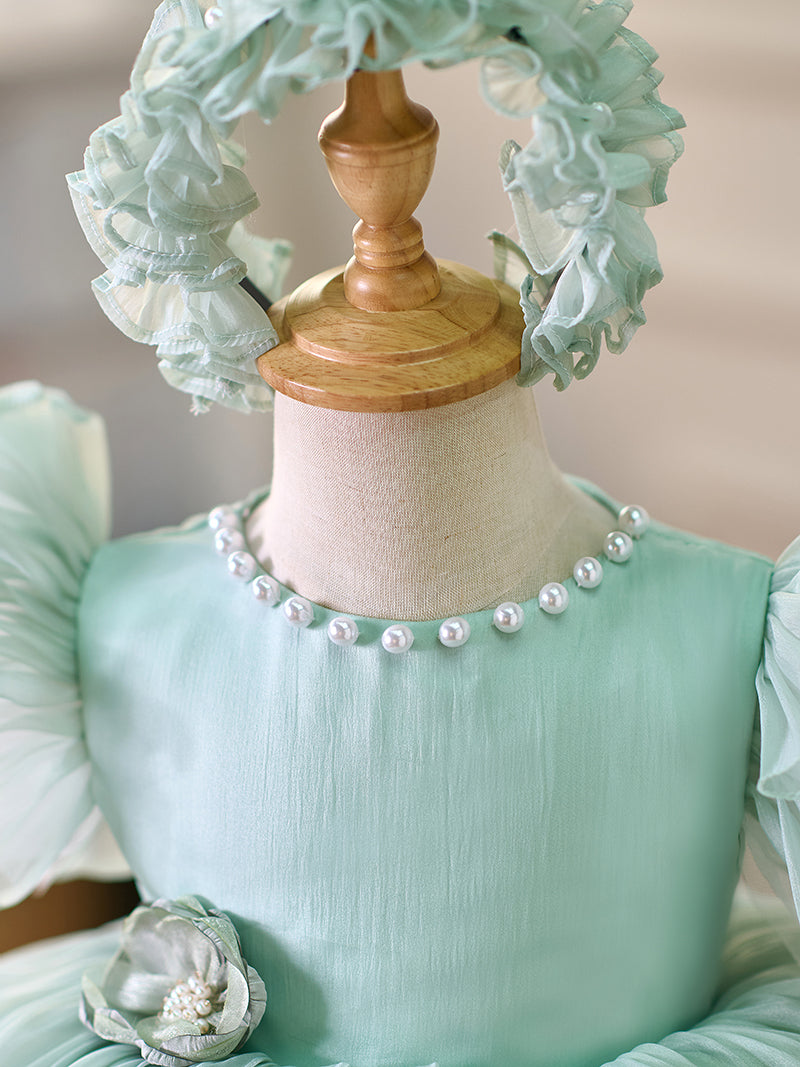 Toddler's 1st Birthday Party Dress in Knee-length Organza