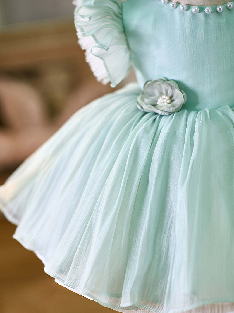 Toddler's 1st Birthday Party Dress in Knee-length Organza