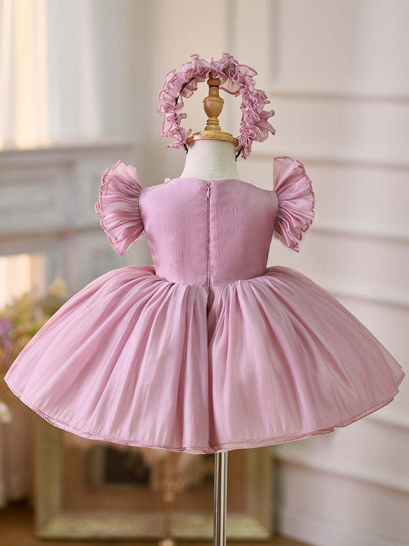 Toddler's 1st Birthday Party Dress in Knee-length Organza