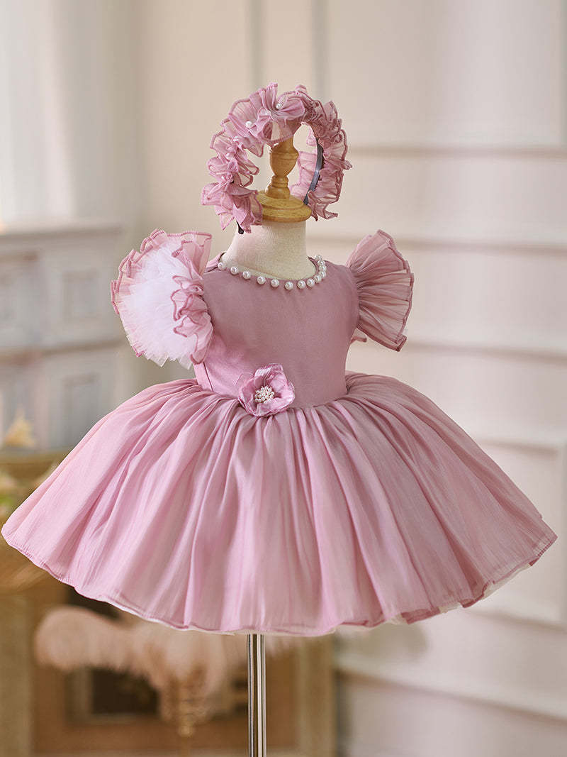 Toddler's 1st Birthday Party Dress in Knee-length Organza