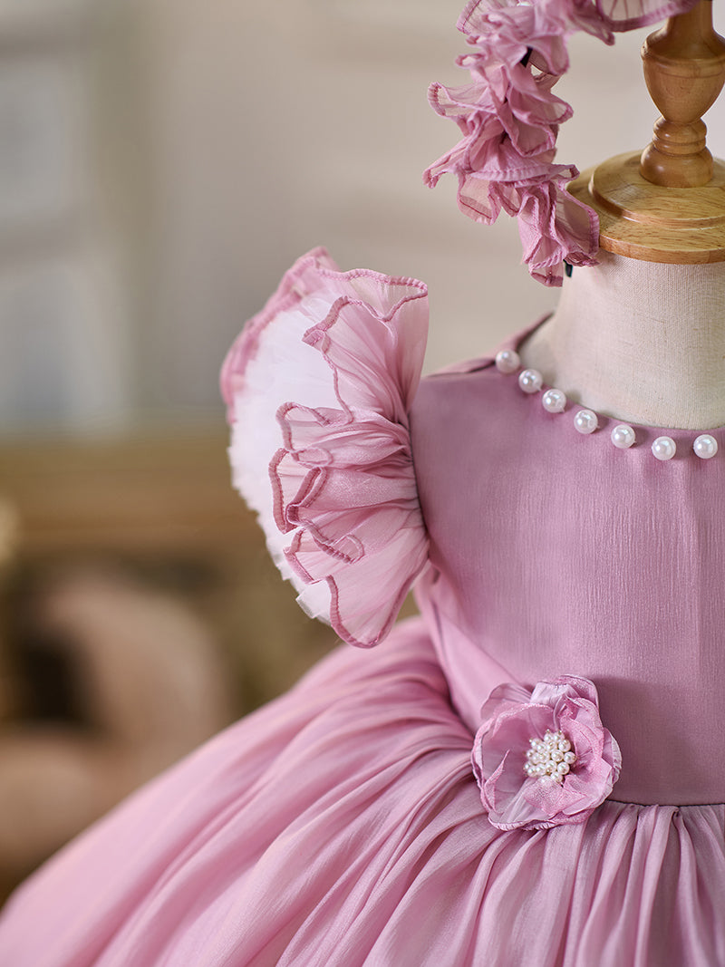 Toddler's 1st Birthday Party Dress in Knee-length Organza