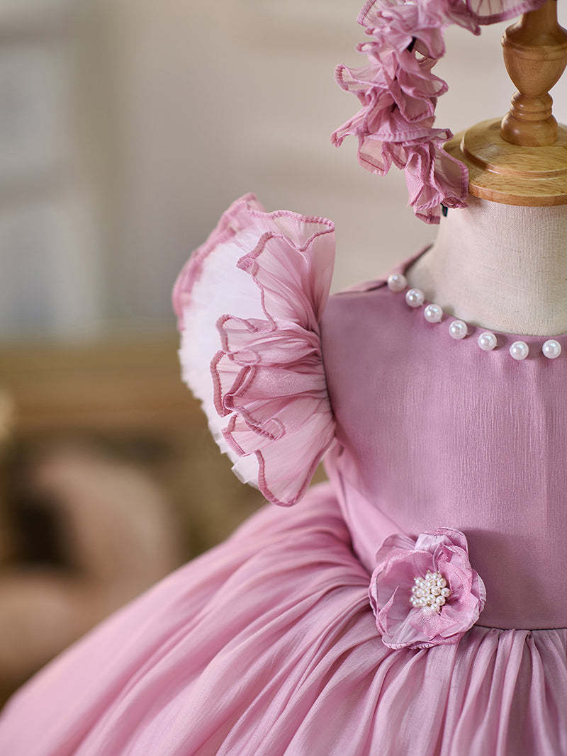 Toddler's 1st Birthday Party Dress in Knee-length Organza