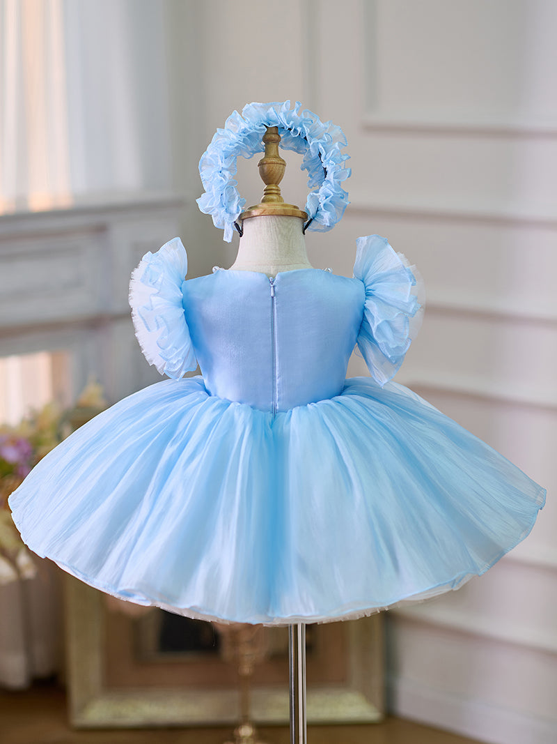 Toddler's 1st Birthday Party Dress in Knee-length Organza