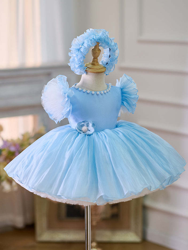 Toddler's 1st Birthday Party Dress in Knee-length Organza