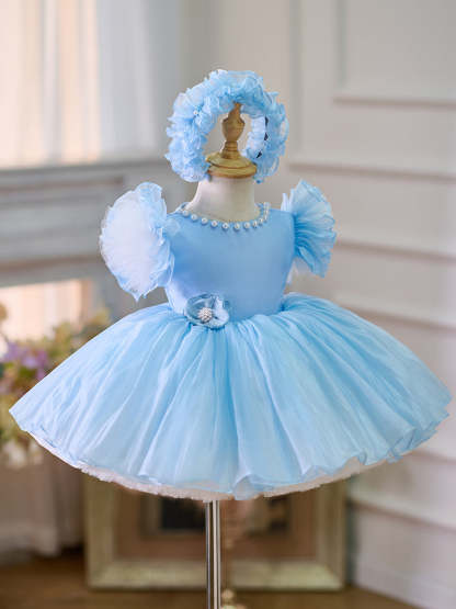 Toddler's 1st Birthday Party Dress in Knee-length Organza