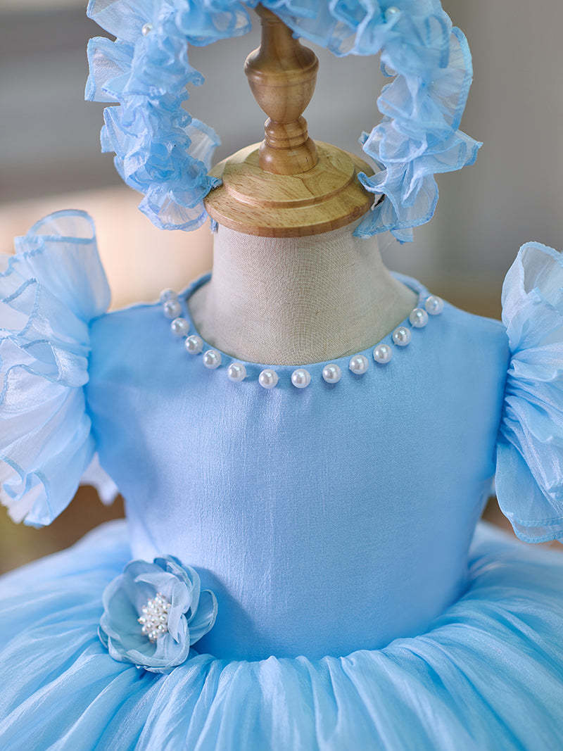 Toddler's 1st Birthday Party Dress in Knee-length Organza