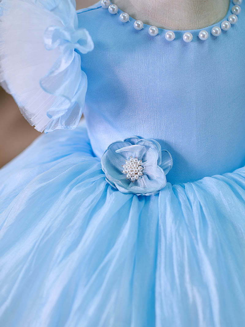 Toddler's 1st Birthday Party Dress in Knee-length Organza