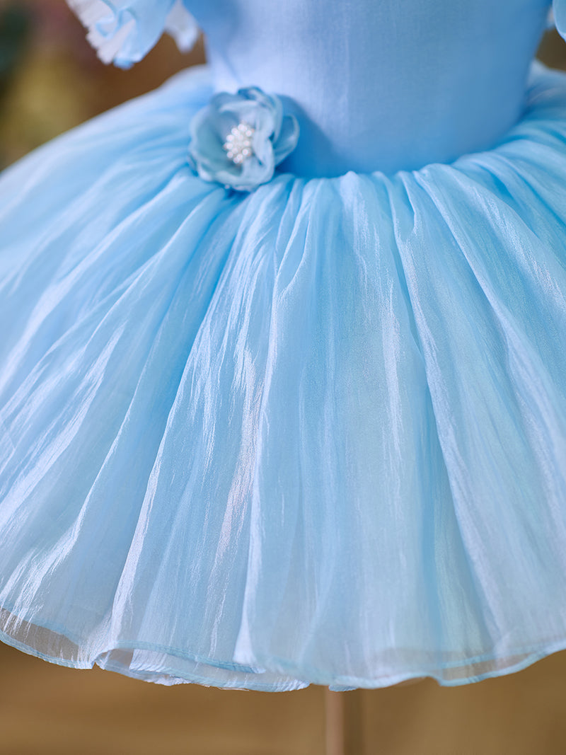 Toddler's 1st Birthday Party Dress in Knee-length Organza