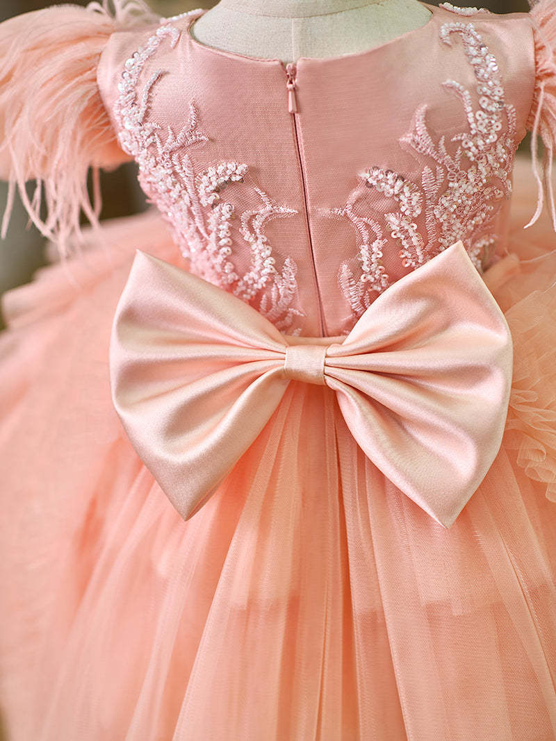 Asymmetrical Tulle Princess Ball-Gown for Baby Girl's 1st Birthday Party