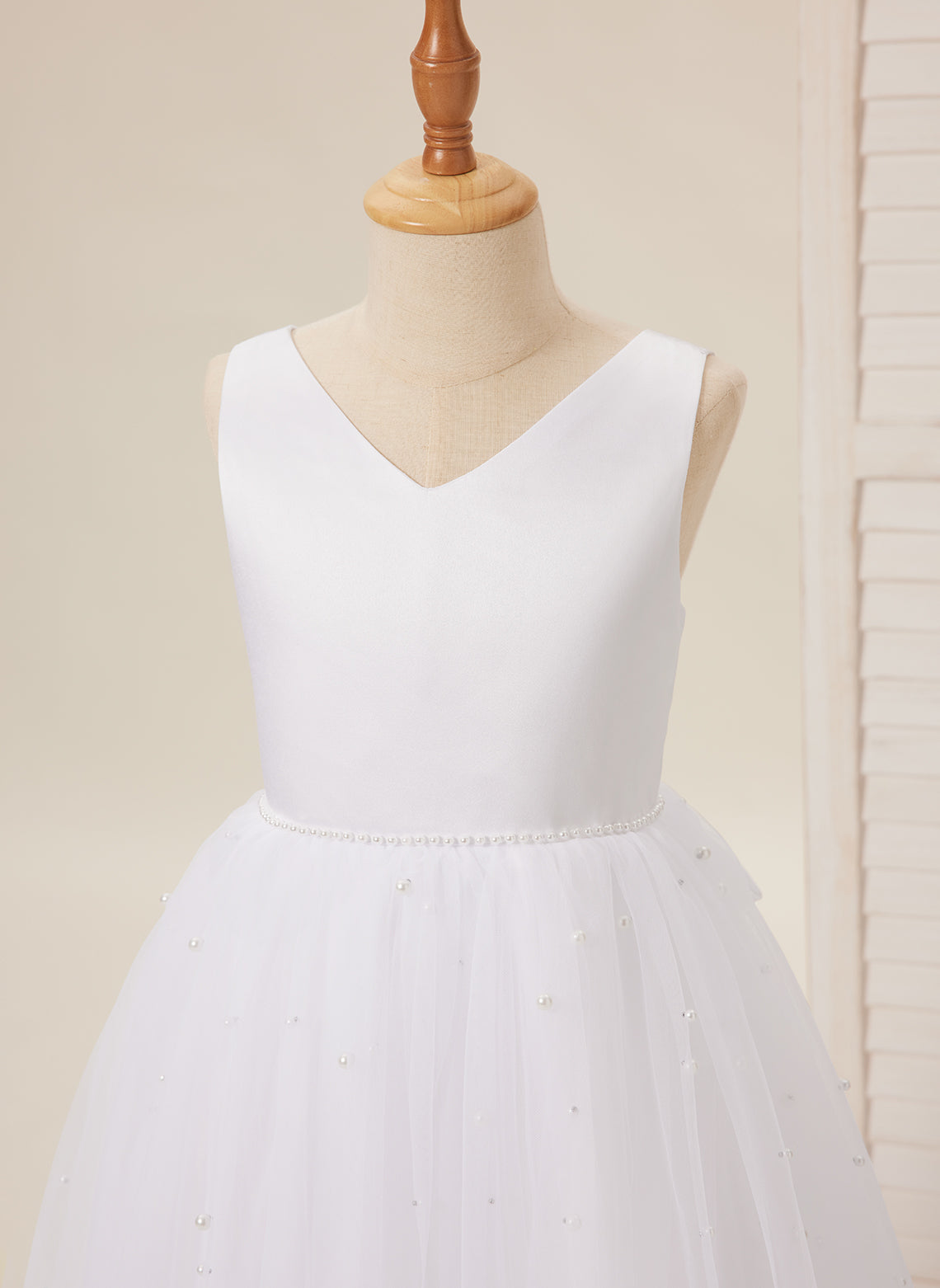 Princess Ball Gown in Elegant Satin & Tulle for Flower Girls