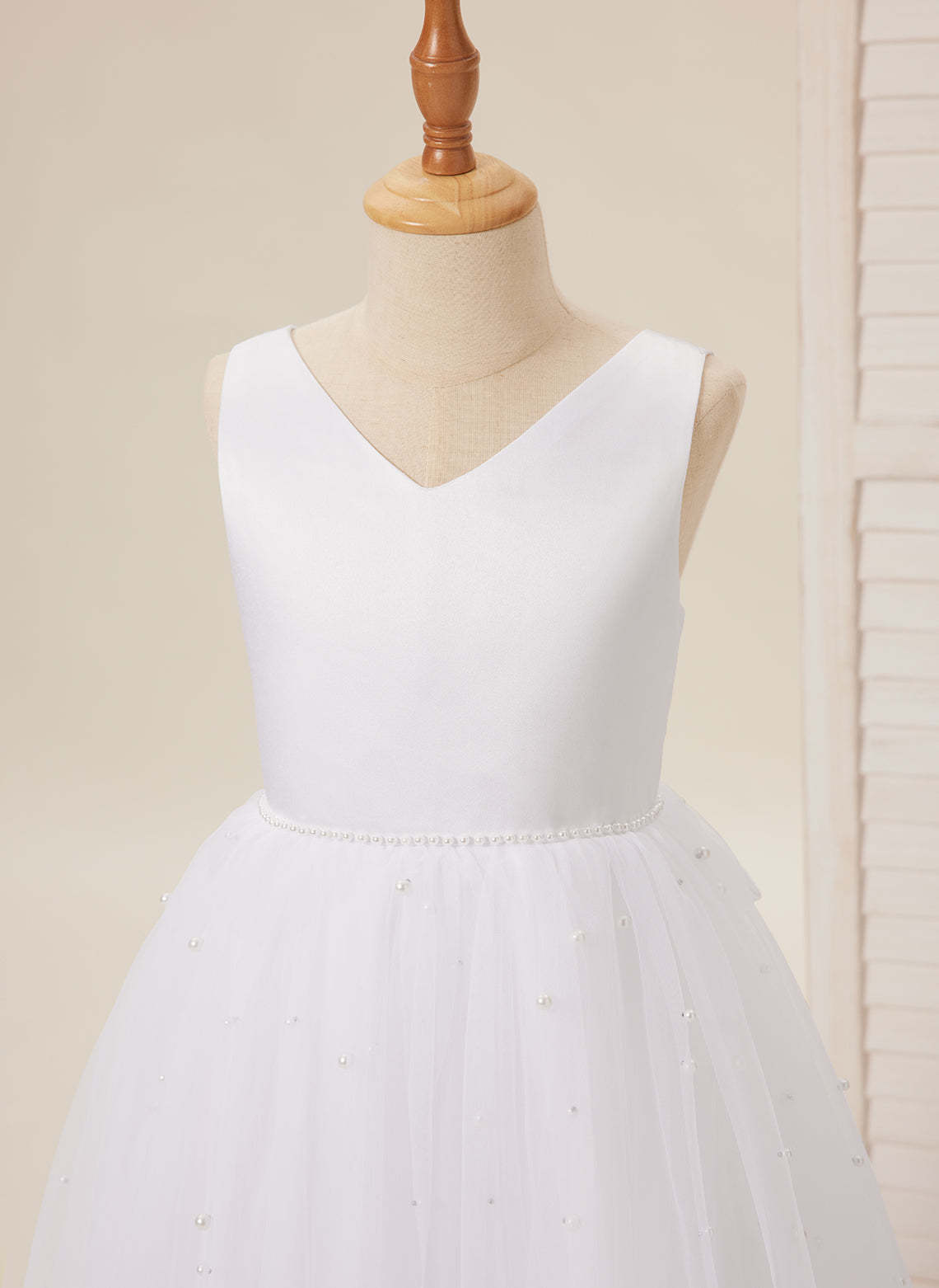 Princess Ball Gown in Elegant Satin & Tulle for Flower Girls