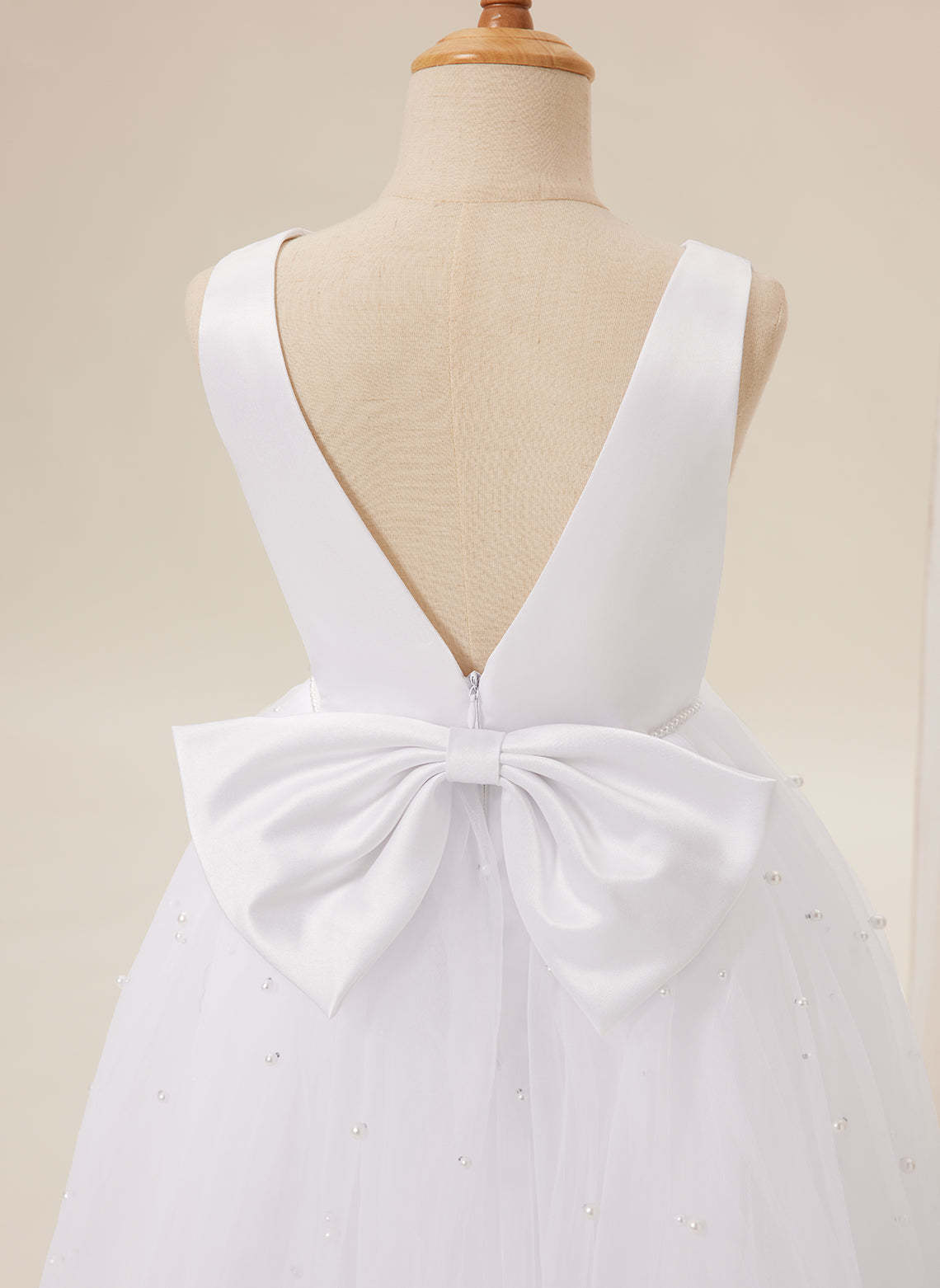 Princess Ball Gown in Elegant Satin & Tulle for Flower Girls