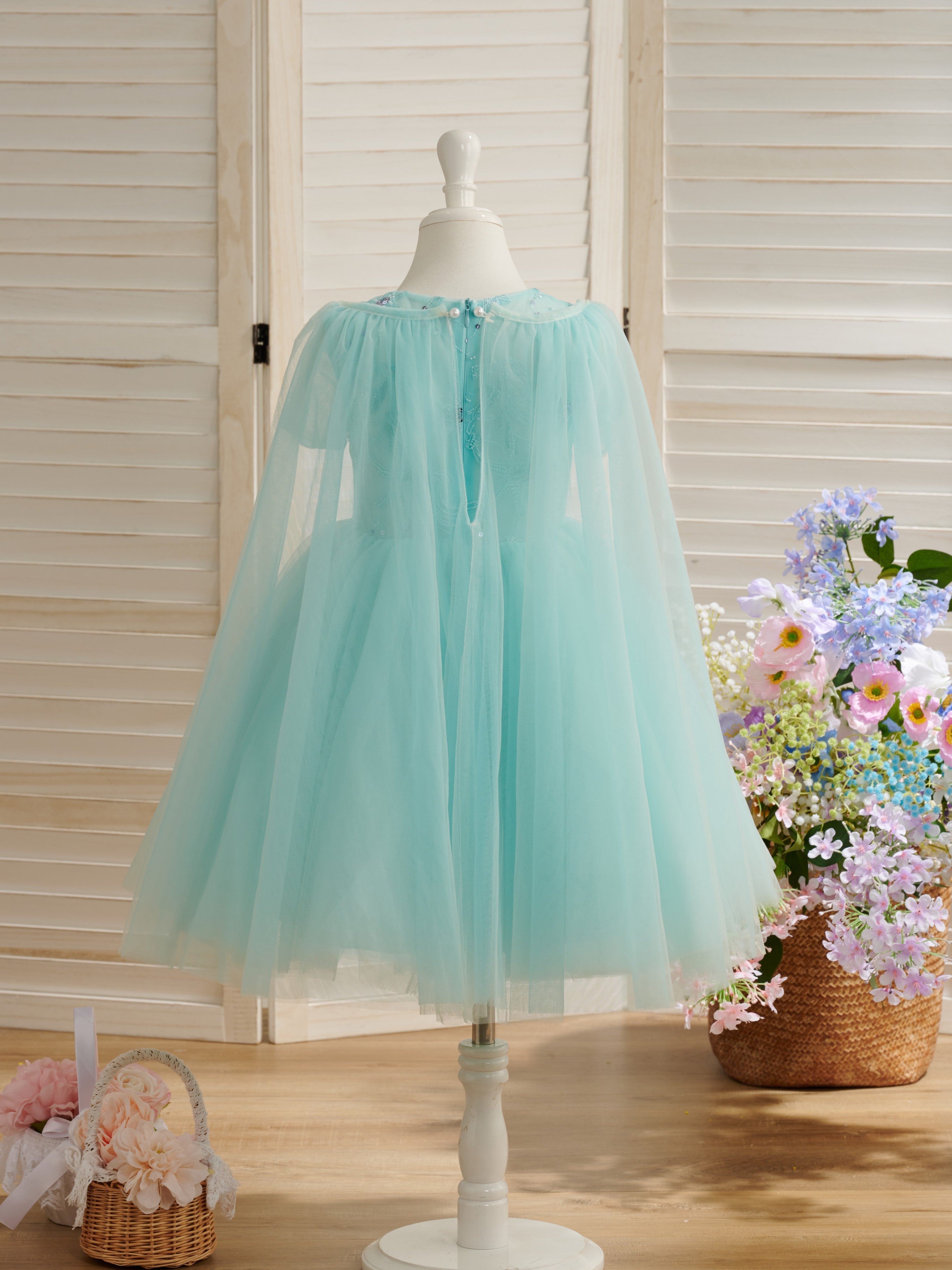 Knee-Length Tulle Princess Ball Gown for Baby Girl's 1st Birthday