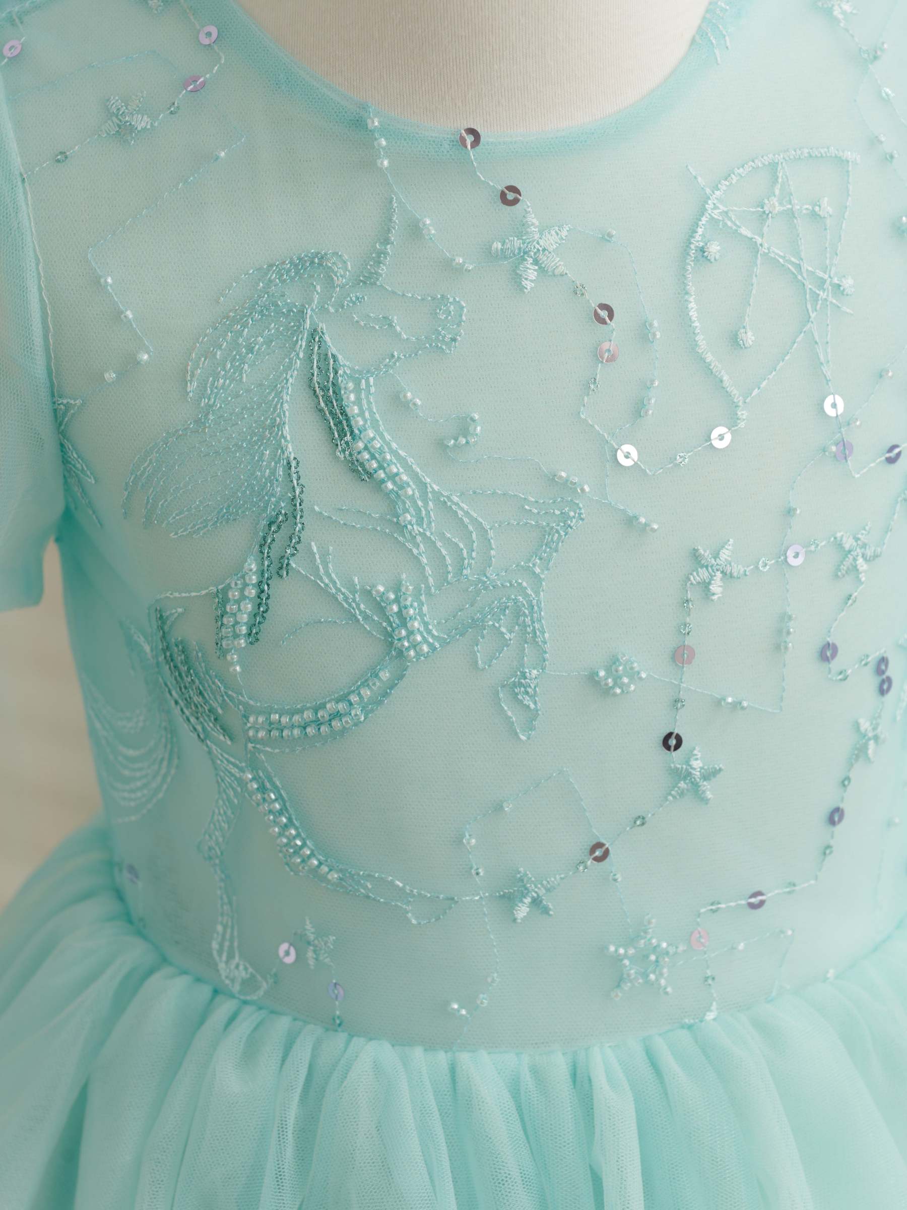 Knee-Length Tulle Princess Ball Gown for Baby Girl's 1st Birthday