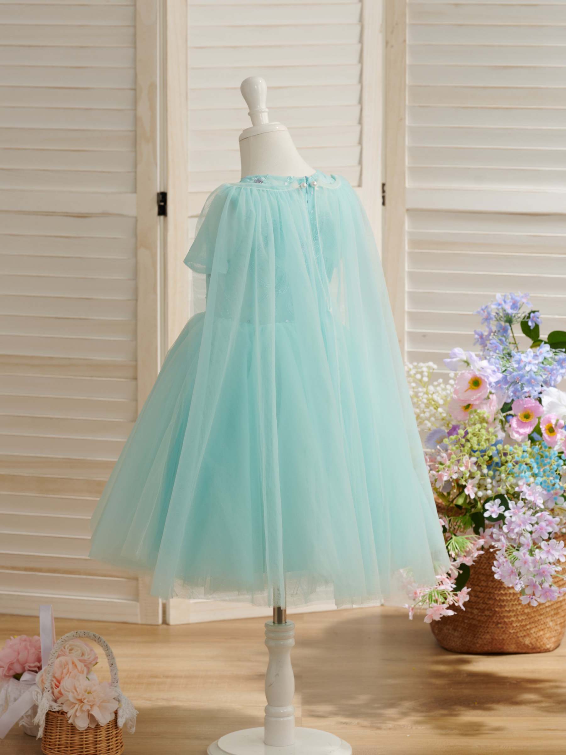 Knee-Length Tulle Princess Ball Gown for Baby Girl's 1st Birthday