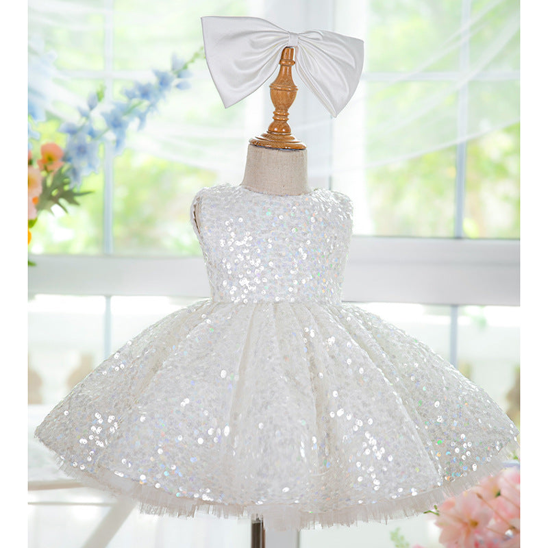 Knee-length Party Dress with Sequins for Birthdays