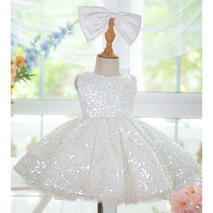 Knee-length Party Dress with Sequins for Birthdays