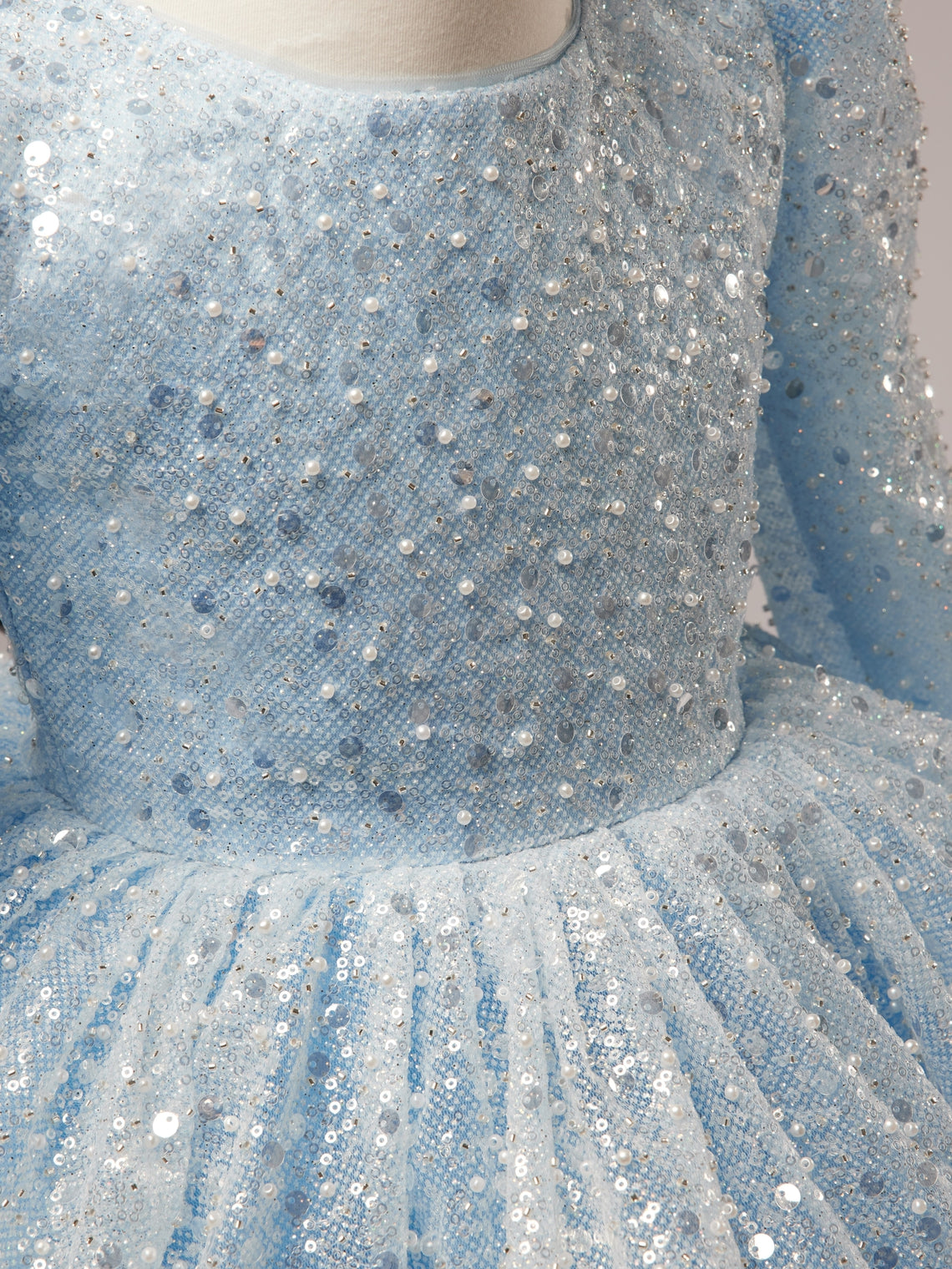 Blue Knee-length Dress in Tulle