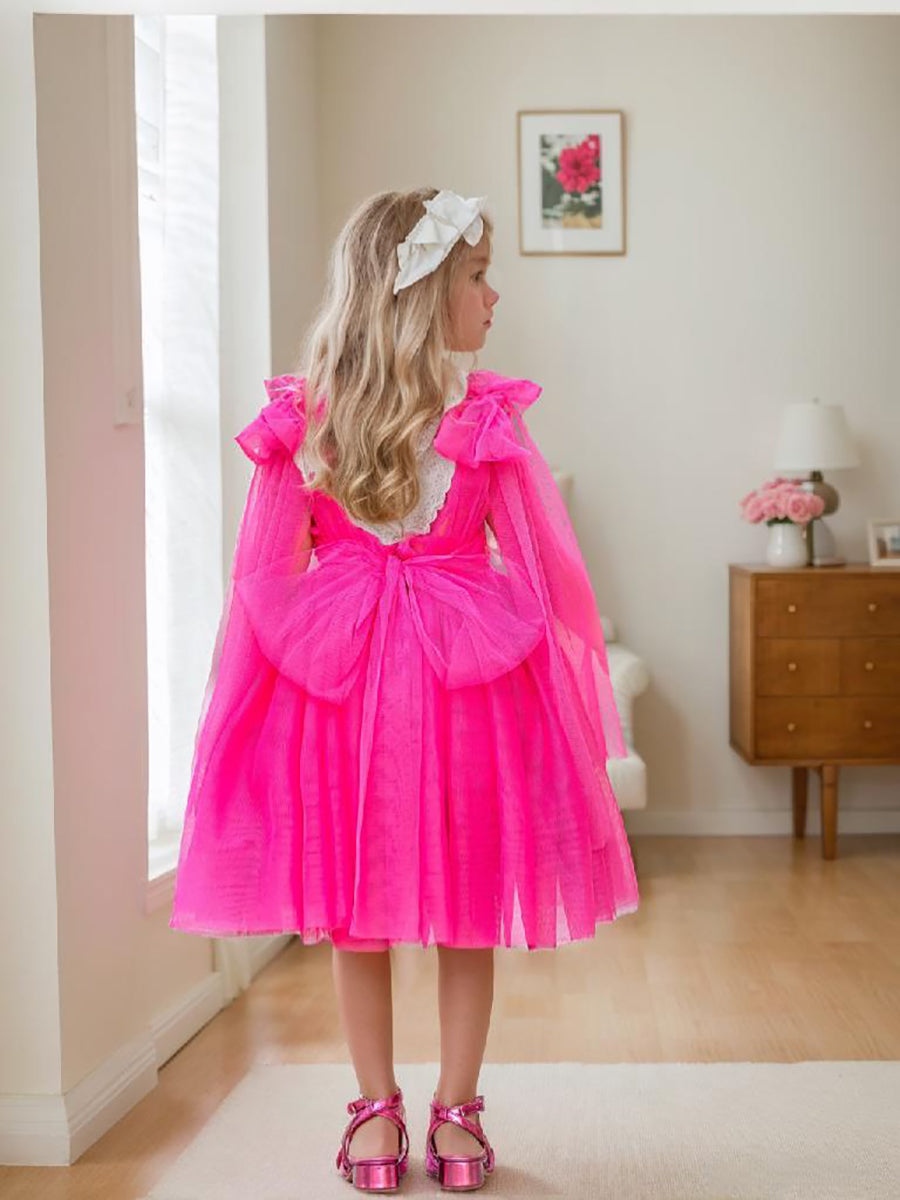Knee-length Party Dress with Sequins and Tulle