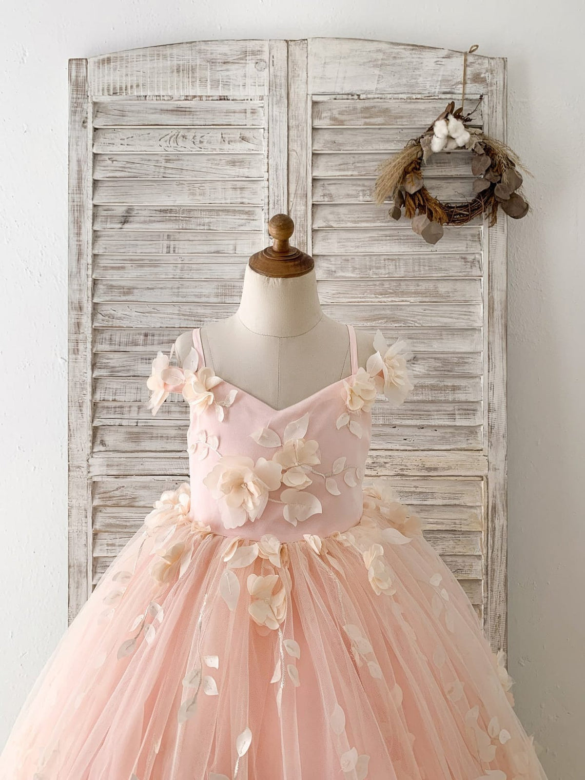 Floor-length A-line Dress in Satin and Tulle