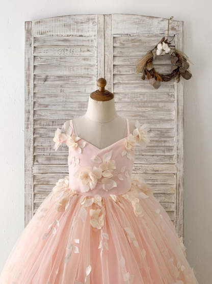 Floor-length A-line Dress in Satin and Tulle