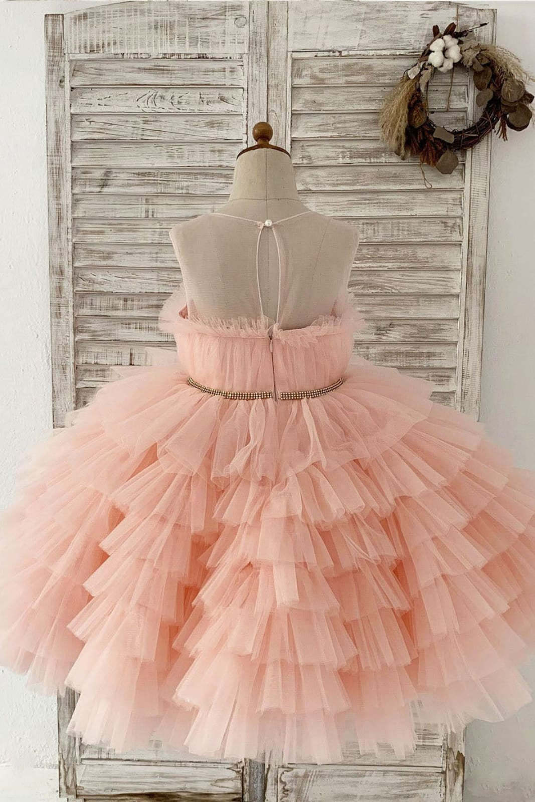 Knee-Length Princess Ball-Gown Tulle Dress for Flower Girls