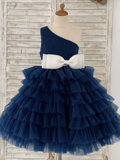 Knee-length A-line Flower Girl Dress in Tulle