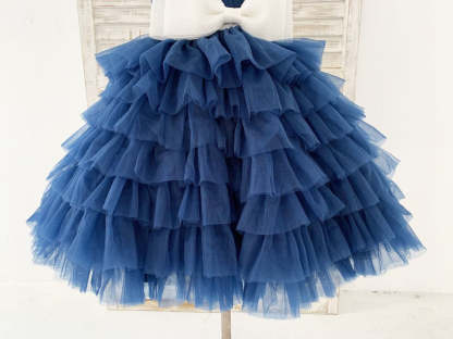 Knee-length A-line Flower Girl Dress in Tulle