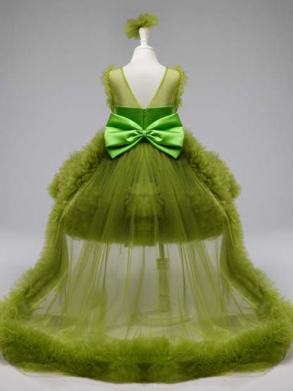 Asymmetrical Tulle Princess Ball-Gown Dress for Baby Girl's 1st Birthday