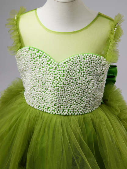 Asymmetrical Tulle Princess Ball-Gown Dress for Baby Girl's 1st Birthday