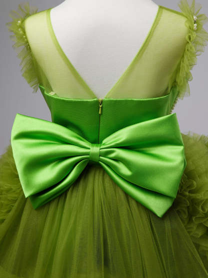 Asymmetrical Tulle Princess Ball-Gown Dress for Baby Girl's 1st Birthday