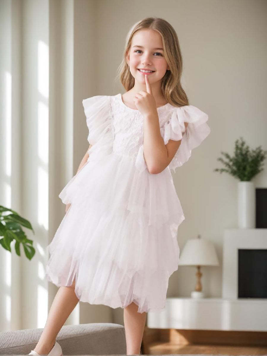 Short Tulle Dress with Lace