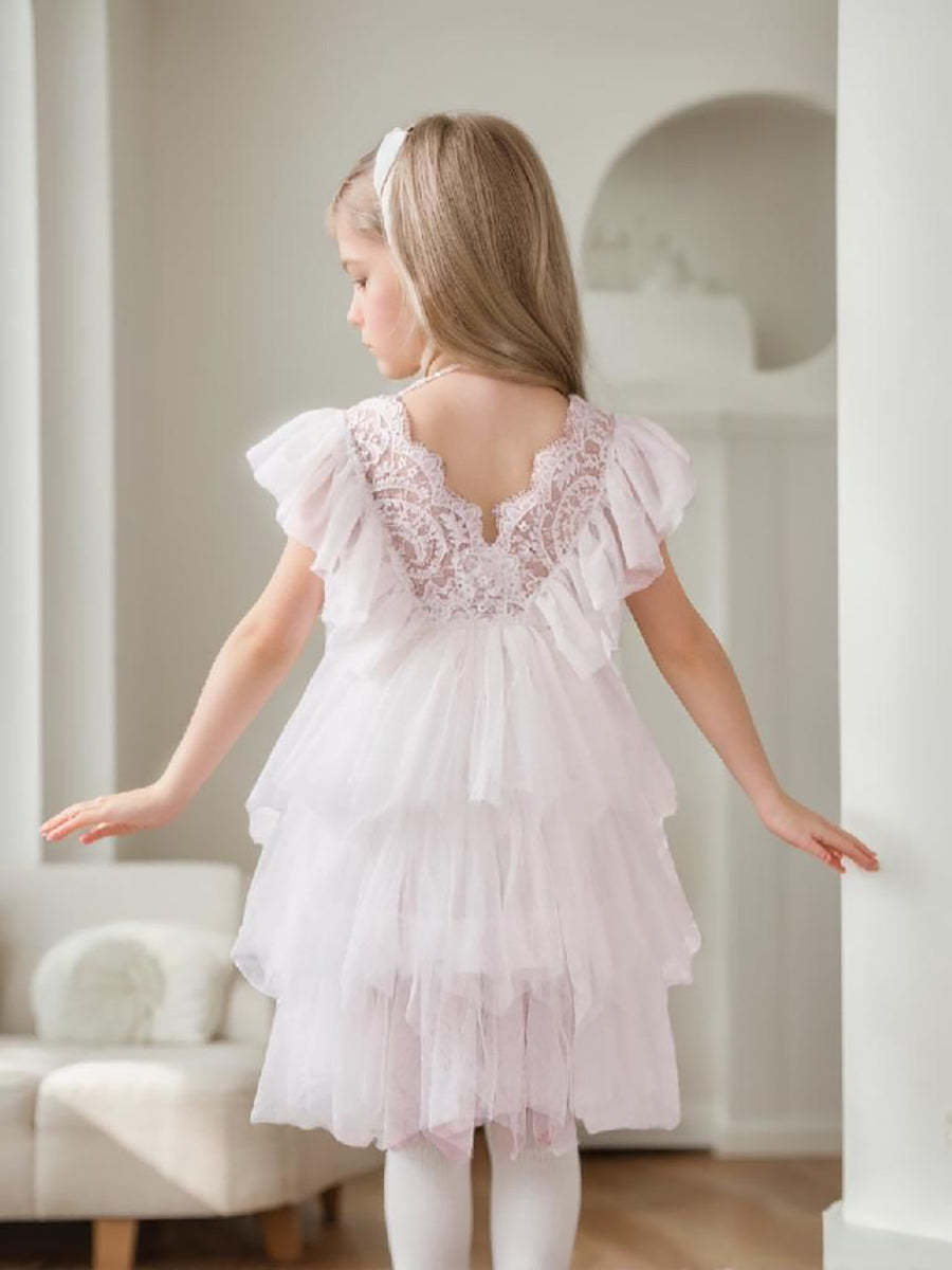 Short Tulle Dress with Lace