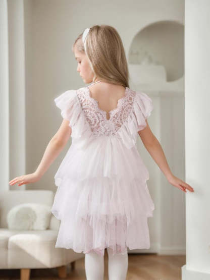Short Tulle Dress with Lace