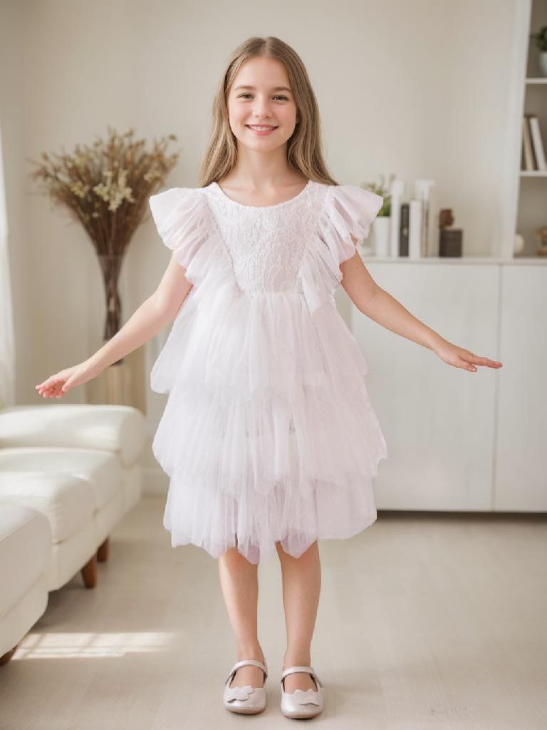 Short Tulle Dress with Lace