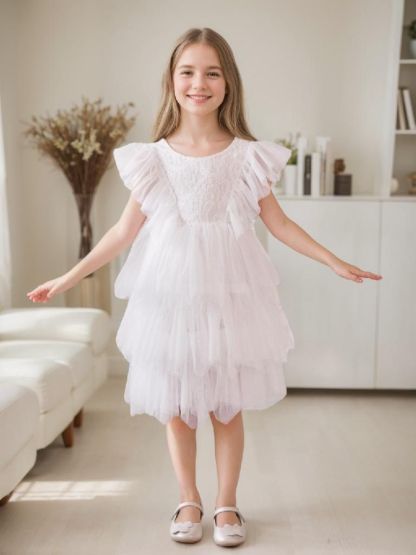 Short Tulle Dress with Lace