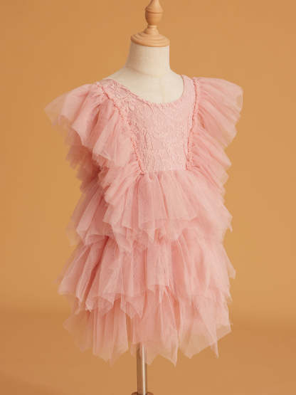 Short Tulle Dress with Lace