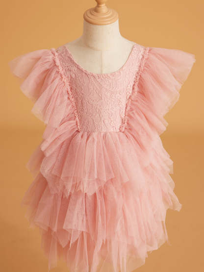 Short Tulle Dress with Lace
