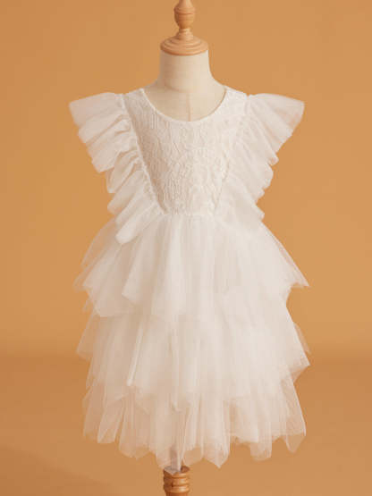 Short Tulle Dress with Lace