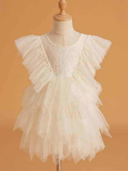 Short Tulle Dress with Lace