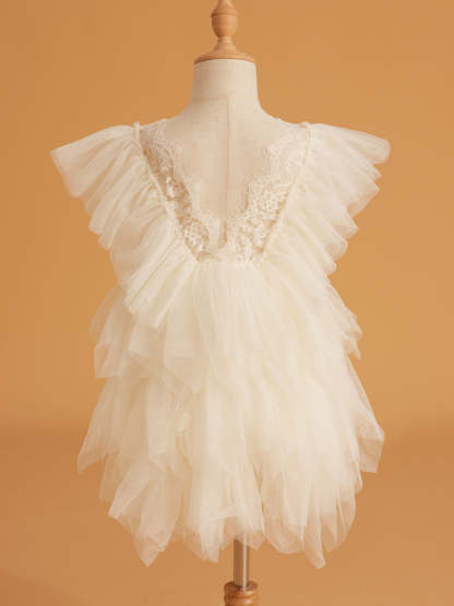 Short Tulle Dress with Lace