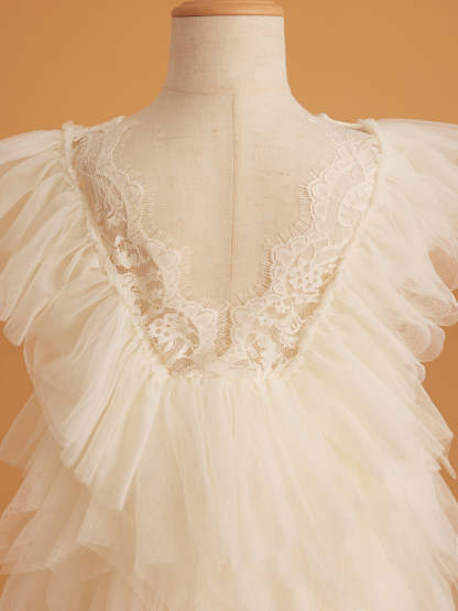 Short Tulle Dress with Lace