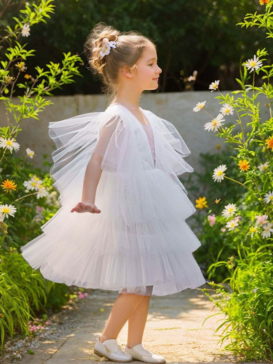 Elegant Fairy Flower Girl Dress in Tulle for Toddlers Enchanted Garden
