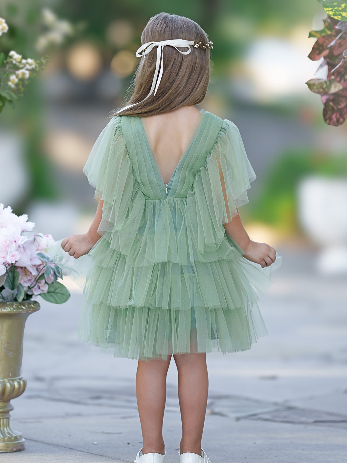 Elegant Fairy Flower Girl Dress in Tulle for Toddlers Enchanted Garden