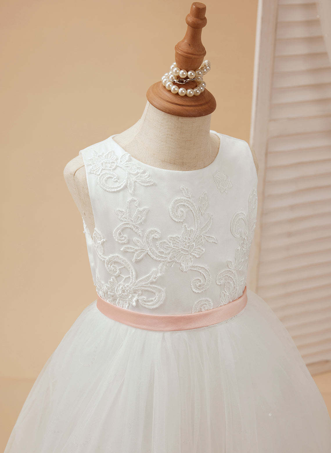 Ivory Princess Tulle Ball-Gown Floor-length Flower Girl Dress